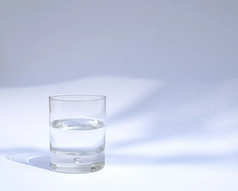 A glass of clear water